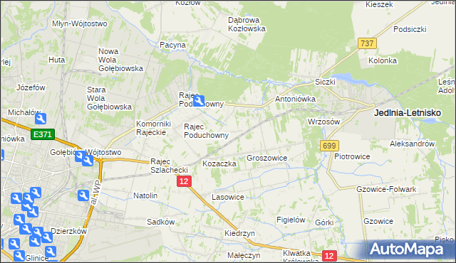 mapa Dawidów gmina Jedlnia-Letnisko, Dawidów gmina Jedlnia-Letnisko na mapie Targeo