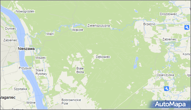 mapa Dębowiec gmina Bobrowniki, Dębowiec gmina Bobrowniki na mapie Targeo