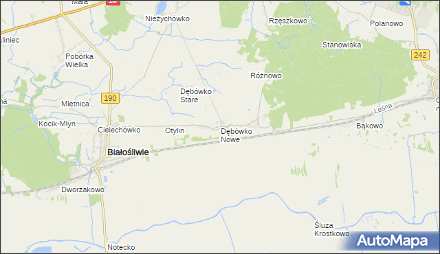 mapa Dębówko Nowe, Dębówko Nowe na mapie Targeo