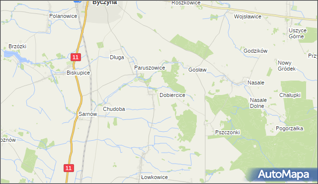 mapa Dobiercice, Dobiercice na mapie Targeo