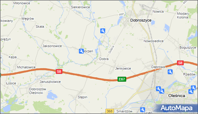 mapa Dobra gmina Dobroszyce, Dobra gmina Dobroszyce na mapie Targeo