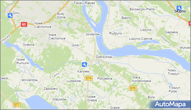 mapa Dobrzyków, Dobrzyków na mapie Targeo