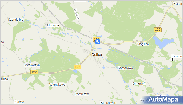 mapa Dolice powiat stargardzki, Dolice powiat stargardzki na mapie Targeo