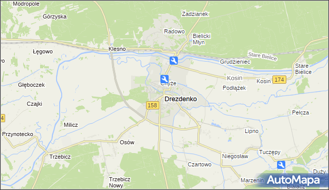 mapa Drezdenko, Drezdenko na mapie Targeo