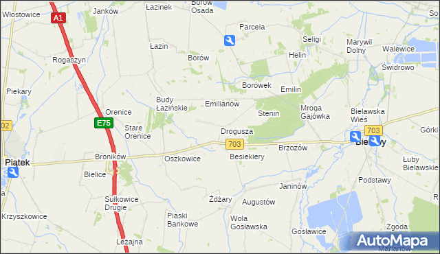 mapa Drogusza, Drogusza na mapie Targeo