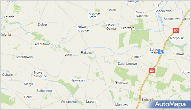 mapa Dzierżanowo-Osada, Dzierżanowo-Osada na mapie Targeo