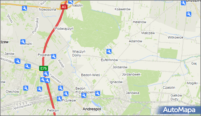 mapa Eufeminów, Eufeminów na mapie Targeo