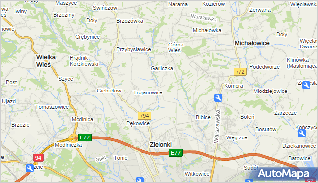 mapa Garlica Murowana, Garlica Murowana na mapie Targeo