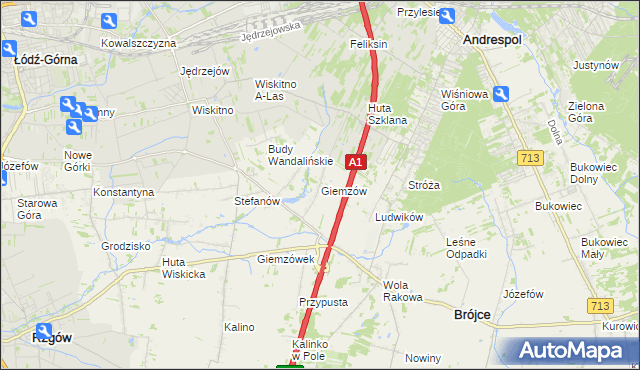 mapa Giemzów, Giemzów na mapie Targeo