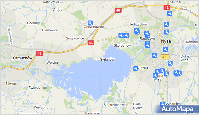 mapa Głębinów, Głębinów na mapie Targeo