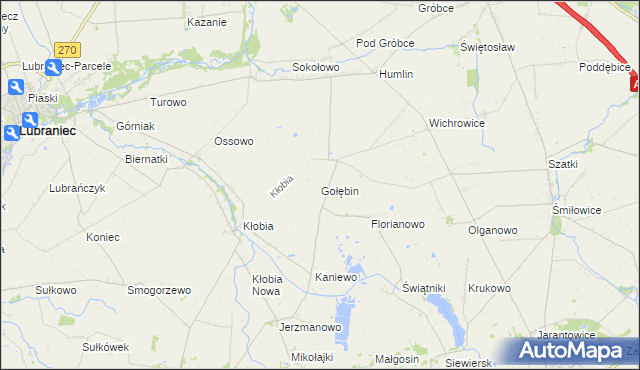 mapa Gołębin, Gołębin na mapie Targeo