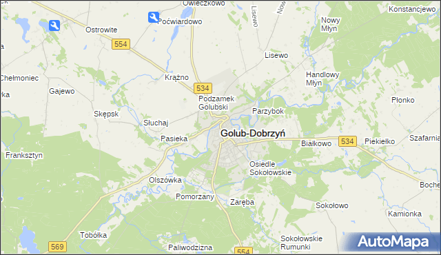 mapa Golub-Dobrzyń, Golub-Dobrzyń na mapie Targeo
