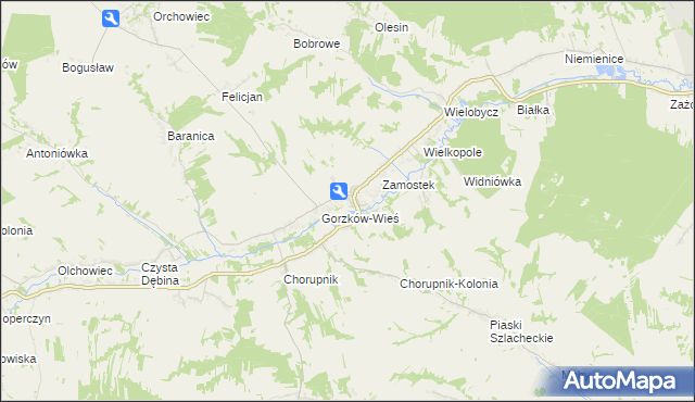 mapa Gorzków-Osada, Gorzków-Osada na mapie Targeo