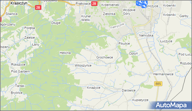 mapa Grochowce, Grochowce na mapie Targeo
