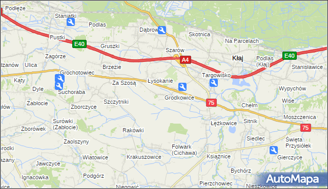 mapa Grodkowice, Grodkowice na mapie Targeo