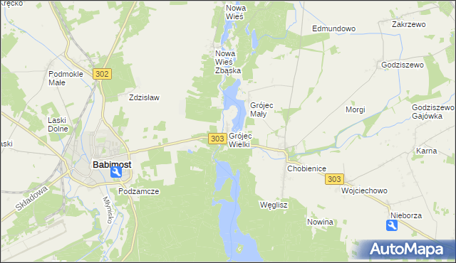 mapa Grójec Wielki gmina Siedlec, Grójec Wielki gmina Siedlec na mapie Targeo