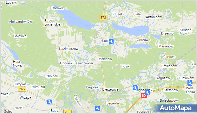 mapa Helenów gmina Gostynin, Helenów gmina Gostynin na mapie Targeo