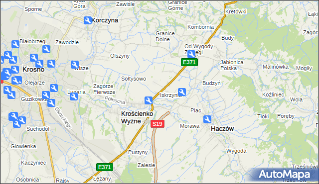 mapa Iskrzynia, Iskrzynia na mapie Targeo