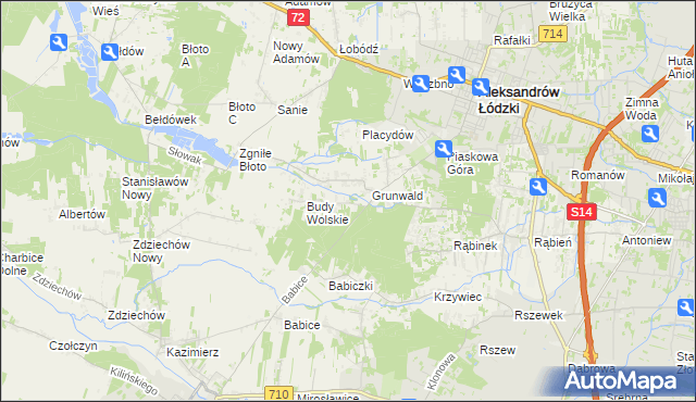 mapa Izabelin gmina Aleksandrów Łódzki, Izabelin gmina Aleksandrów Łódzki na mapie Targeo