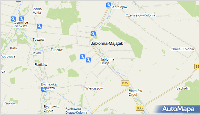 mapa Jabłonna Druga, Jabłonna Druga na mapie Targeo