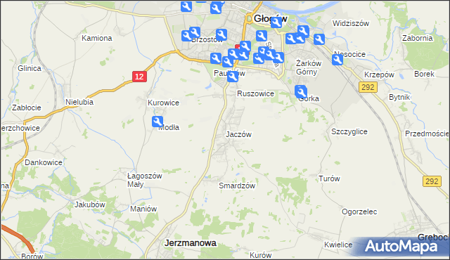 mapa Jaczów, Jaczów na mapie Targeo