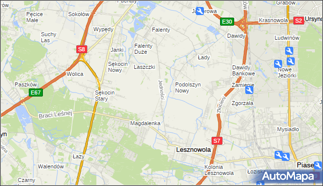 mapa Janczewice, Janczewice na mapie Targeo