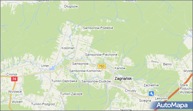 mapa Jasiów, Jasiów na mapie Targeo