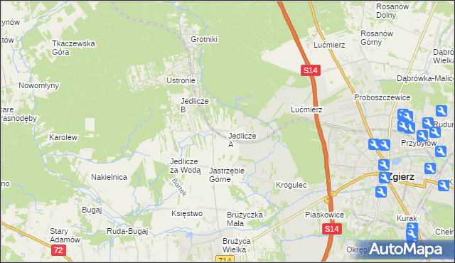 mapa Jedlicze A, Jedlicze A na mapie Targeo