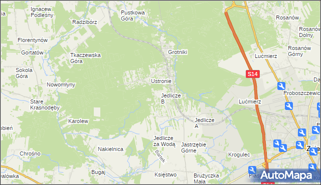 mapa Jedlicze B, Jedlicze B na mapie Targeo