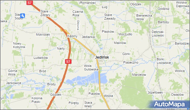 mapa Jedlińsk, Jedlińsk na mapie Targeo