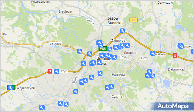 mapa Jelenia Góra, Jelenia Góra na mapie Targeo