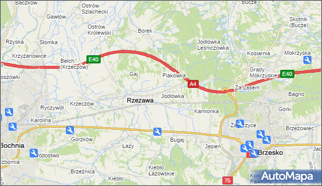 mapa Jodłówka gmina Rzezawa, Jodłówka gmina Rzezawa na mapie Targeo