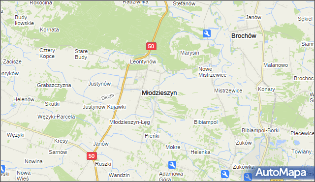 mapa Juliopol gmina Młodzieszyn, Juliopol gmina Młodzieszyn na mapie Targeo