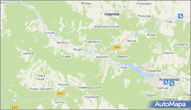 mapa Kaczórki, Kaczórki na mapie Targeo