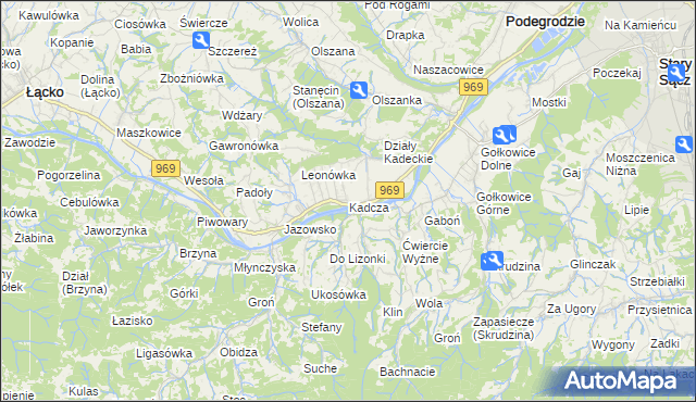 mapa Kadcza, Kadcza na mapie Targeo