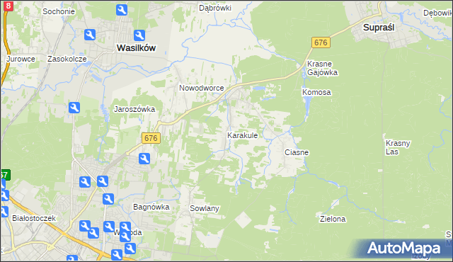 mapa Karakule, Karakule na mapie Targeo