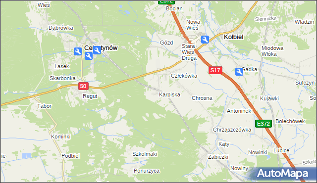 mapa Karpiska, Karpiska na mapie Targeo