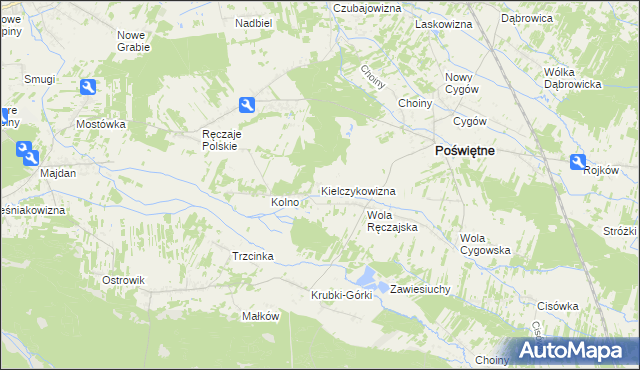 mapa Kielczykowizna, Kielczykowizna na mapie Targeo