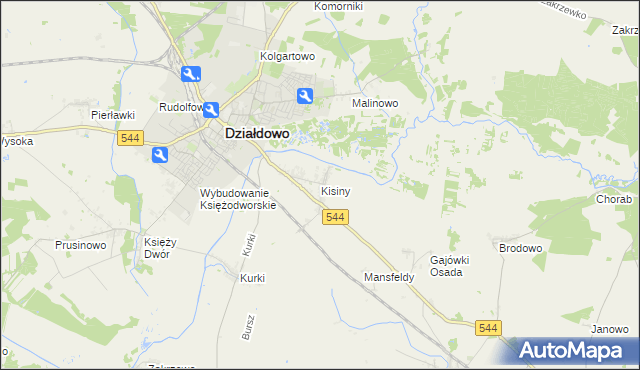 mapa Kisiny, Kisiny na mapie Targeo