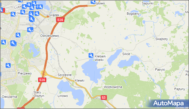 mapa Klebark Wielki, Klebark Wielki na mapie Targeo