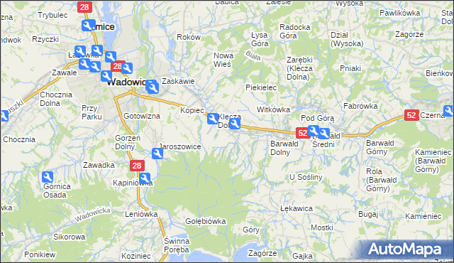 mapa Klecza Górna, Klecza Górna na mapie Targeo