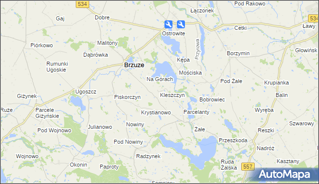 mapa Kleszczyn, Kleszczyn na mapie Targeo