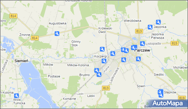 mapa Koczergi, Koczergi na mapie Targeo