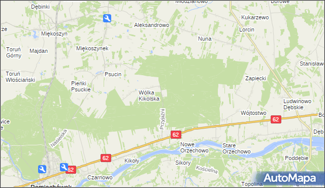 mapa Kolonia gmina Pomiechówek, Kolonia gmina Pomiechówek na mapie Targeo