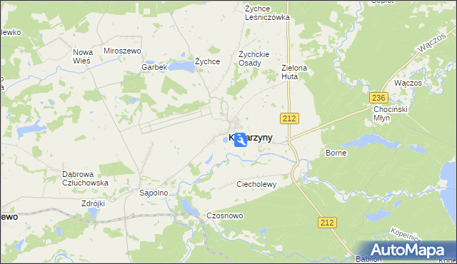 mapa Konarzyny powiat chojnicki, Konarzyny powiat chojnicki na mapie Targeo