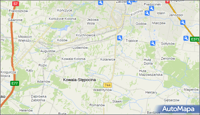 mapa Kotarwice, Kotarwice na mapie Targeo