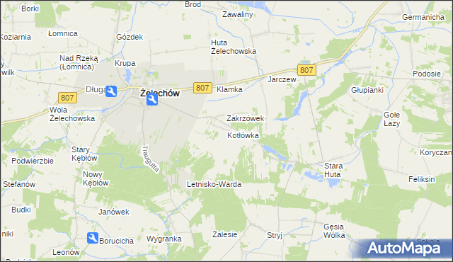 mapa Kotłówka gmina Żelechów, Kotłówka gmina Żelechów na mapie Targeo