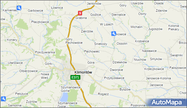 mapa Kroblice Pęchowskie, Kroblice Pęchowskie na mapie Targeo