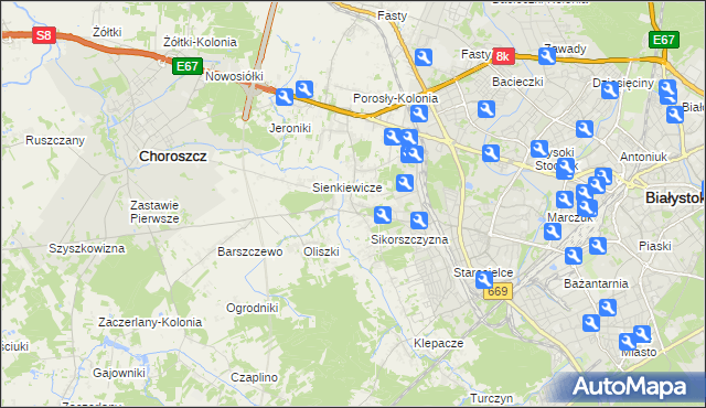 mapa Krupniki, Krupniki na mapie Targeo