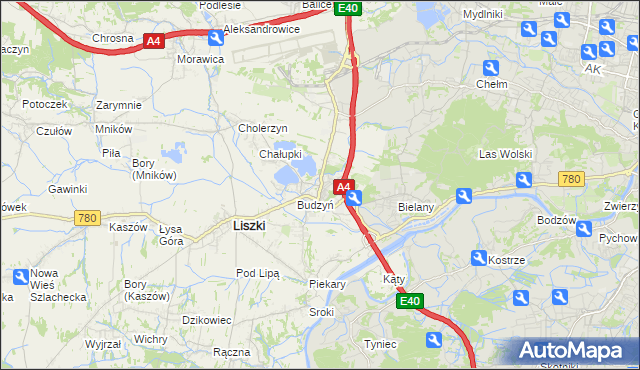 mapa Kryspinów, Kryspinów na mapie Targeo